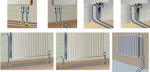 Подключение радиаторов отопления в частном доме. Точки подсоединения труб к батарее 09 Подключение радиаторов отопления в частном доме. Точки подсоединения труб к батарее 09